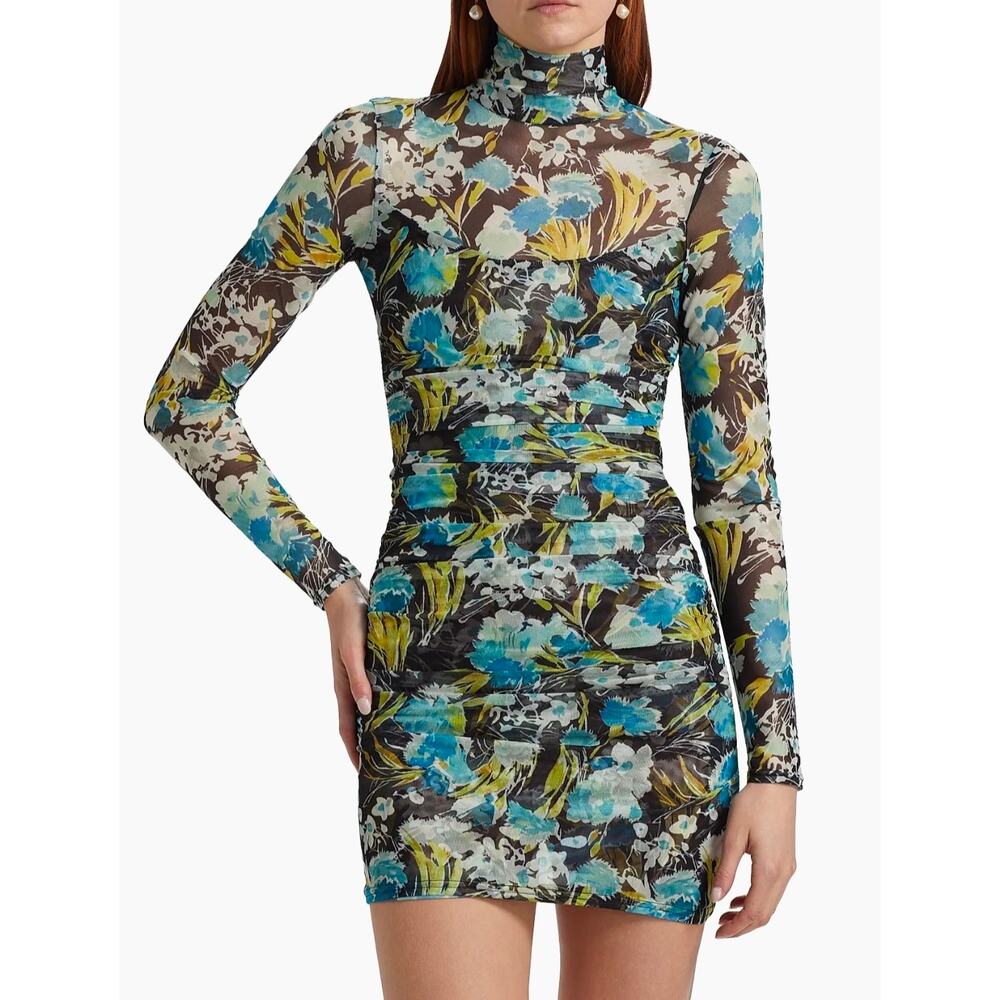 Cinq A Sept Tossed Floral Harper mesh dress size 6
